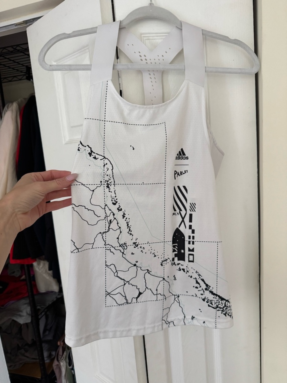 Adidas Women’s White Graphic Parley Tank
